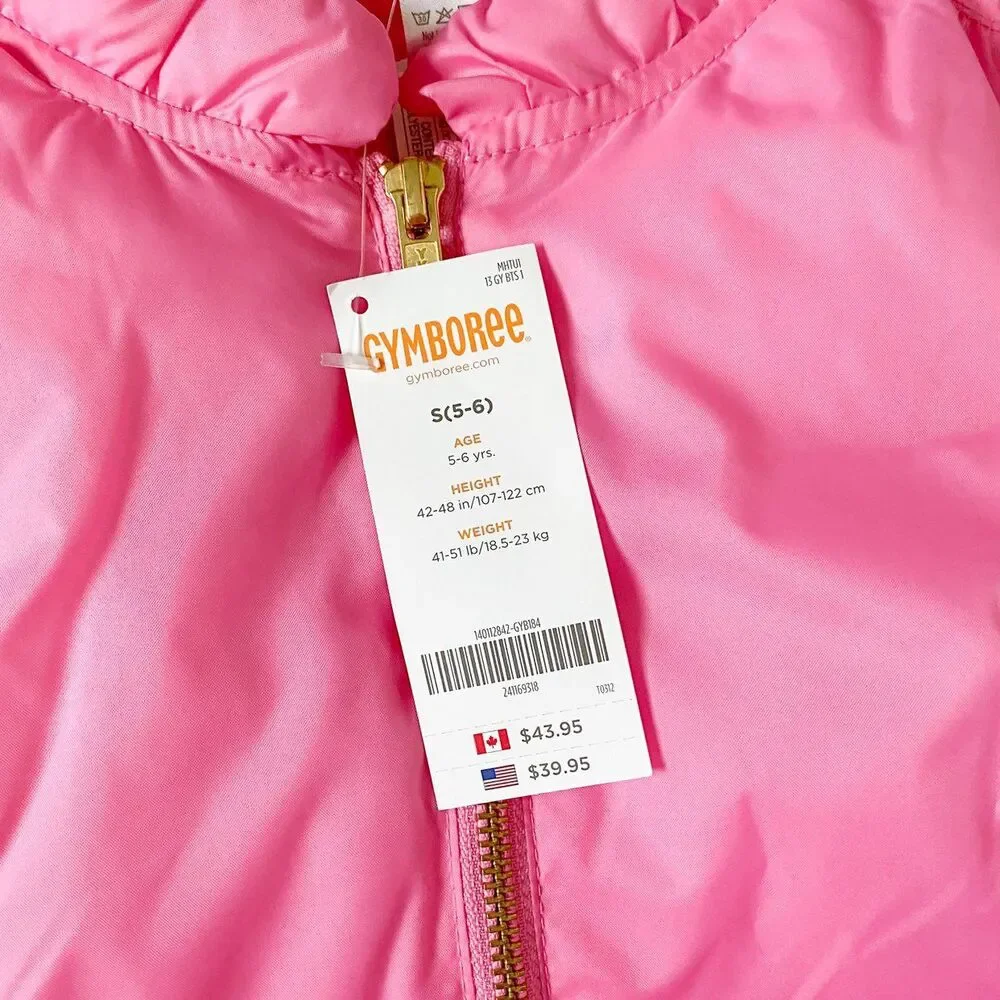Pink Puffer Vest Gymbore New with Tags